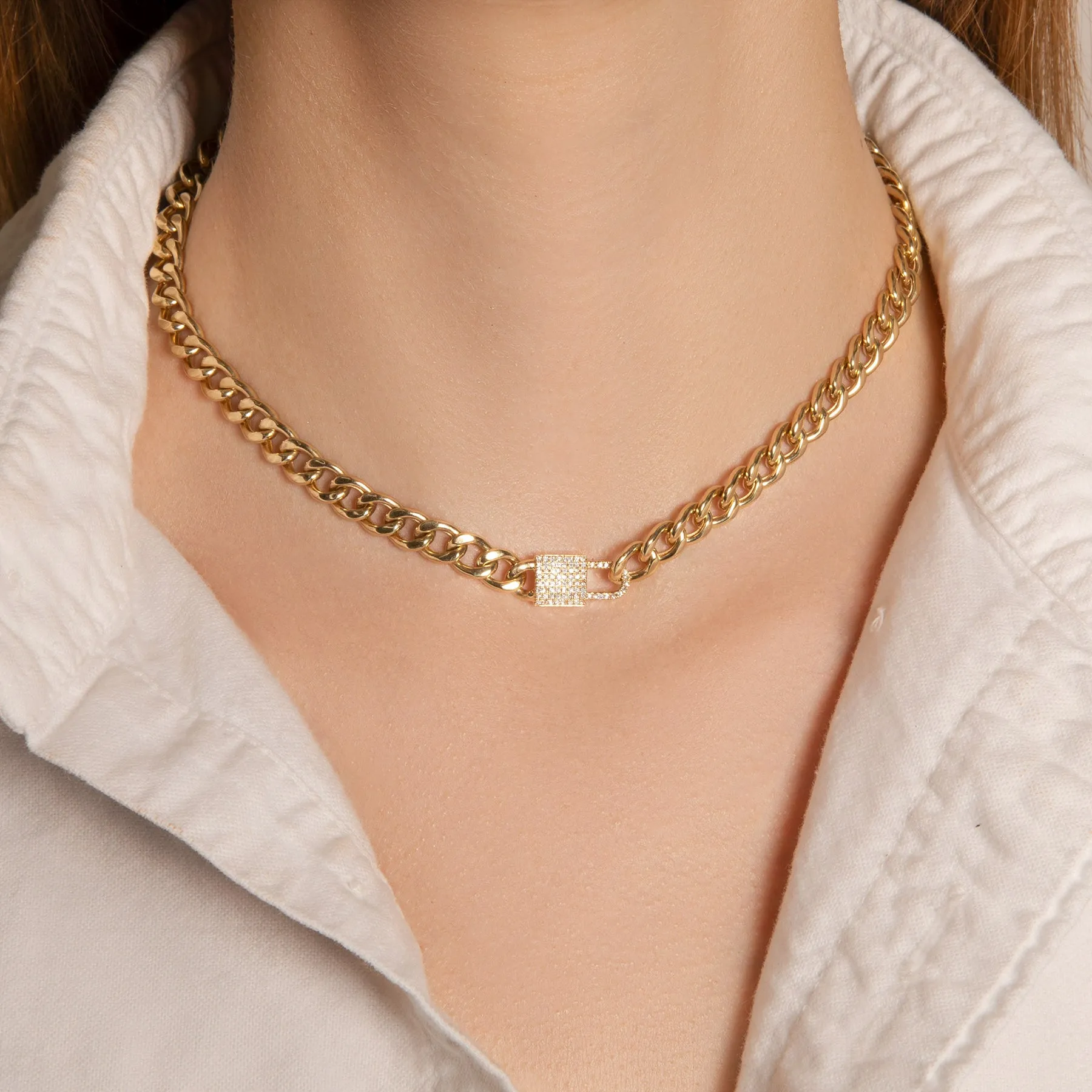 14KT Yellow Gold Diamond Lovelockette Necklace