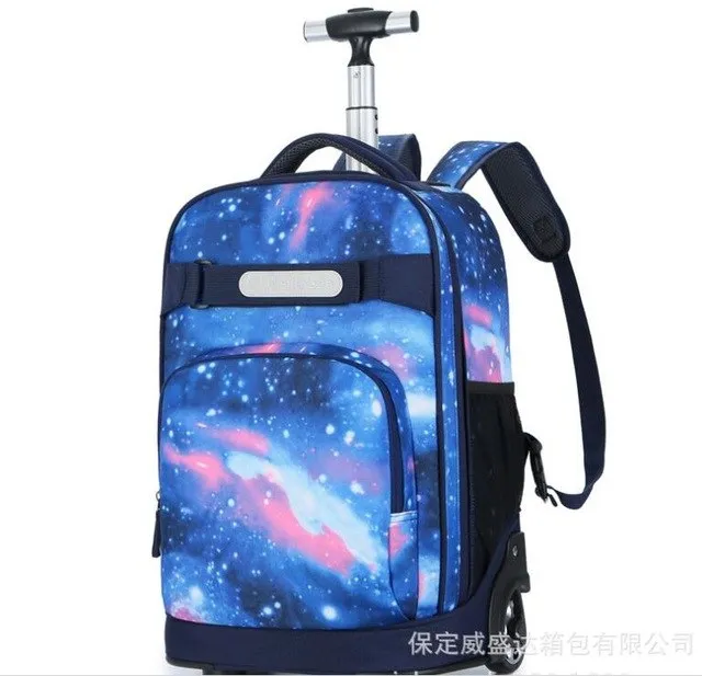 18 Inch Travel Rolling Backpacks Bag Children Wheeled Bag Kids School Backpack Wheels Travel