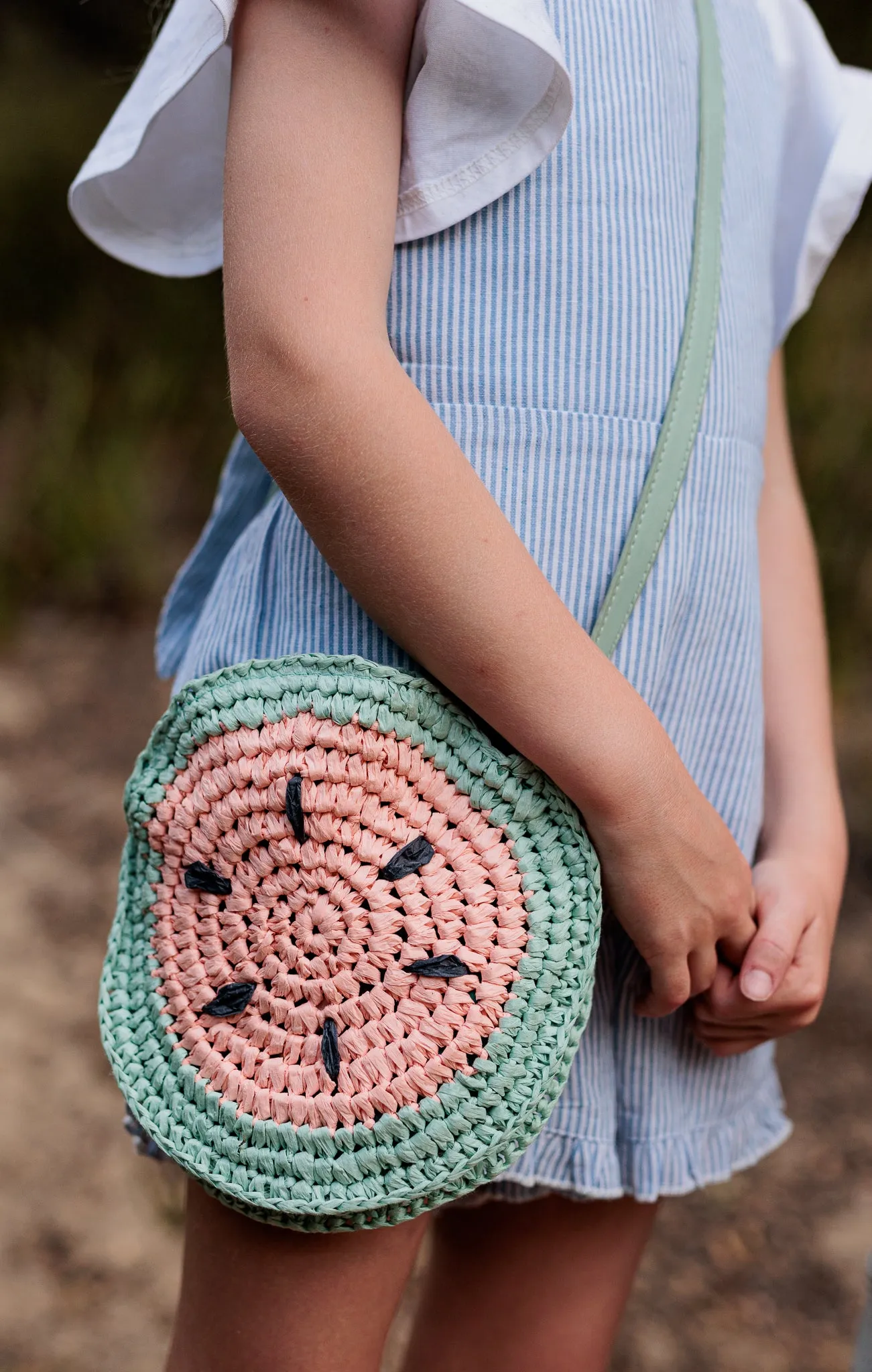 Acorn Straw Bag - Watermelon