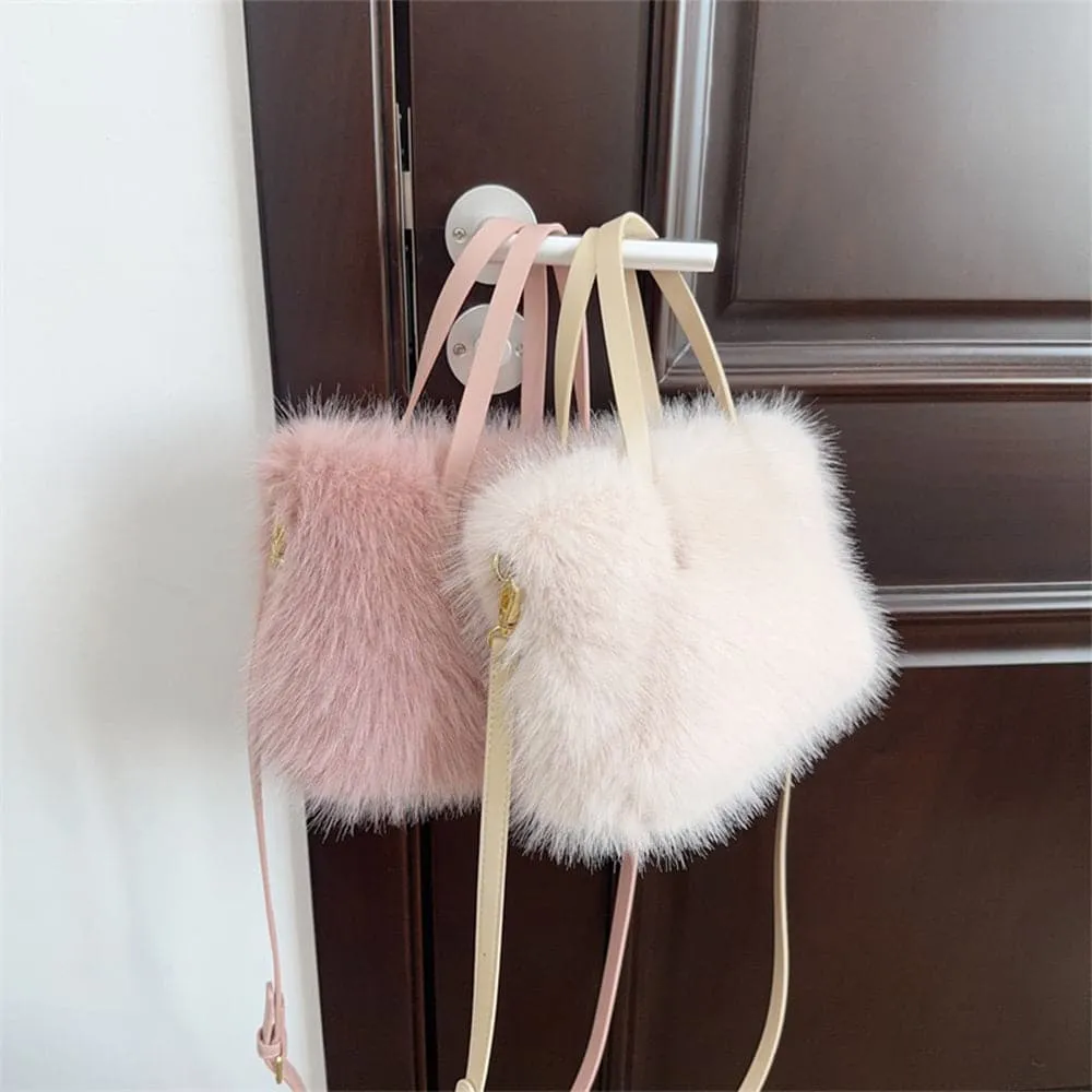 AG Collective Top Handle Fluffy Crossbody Women's Shoulder Bag