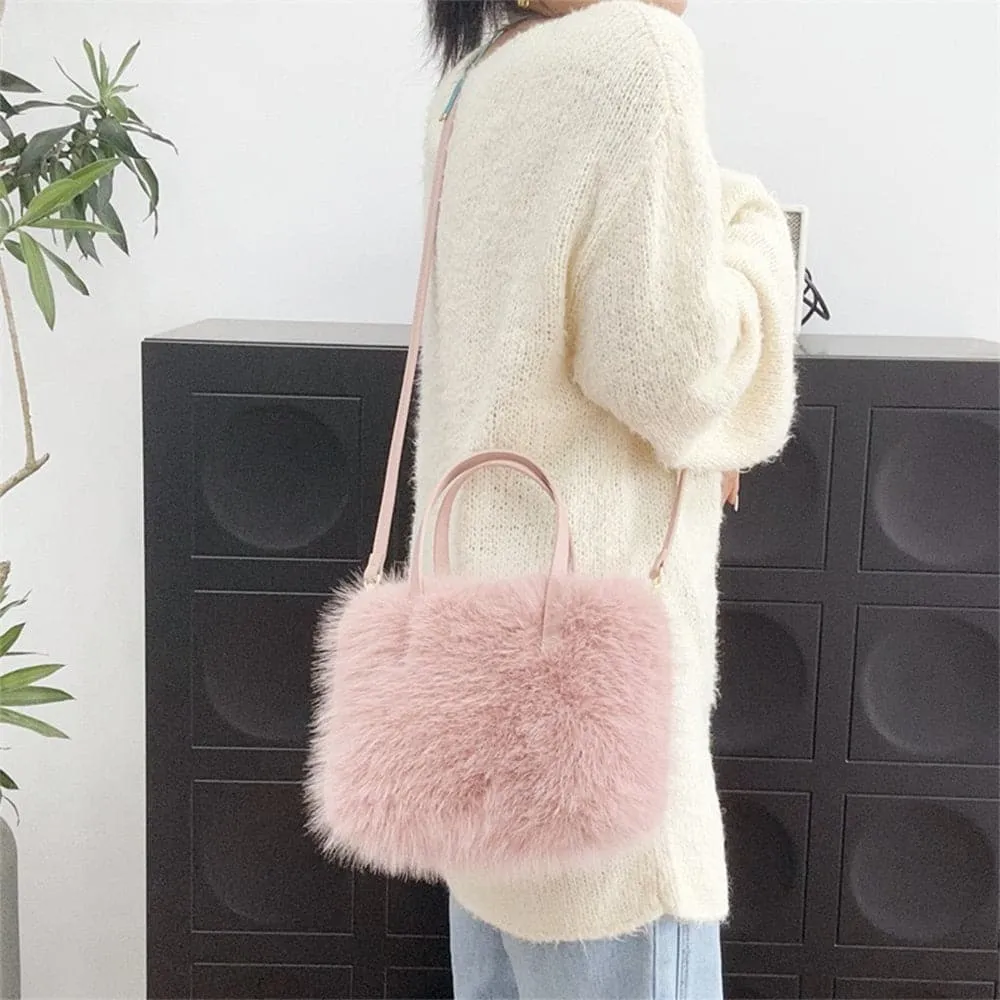 AG Collective Top Handle Fluffy Crossbody Women's Shoulder Bag