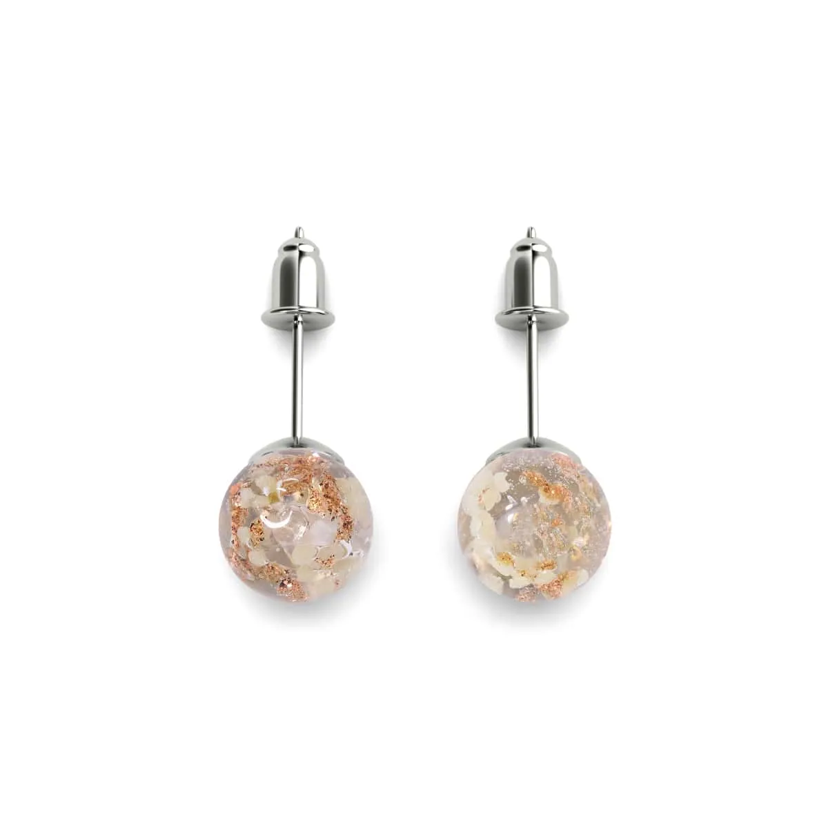 Alabaster | .925 Sterling Silver | Firefly Glass Stud Earrings