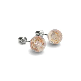 Alabaster | .925 Sterling Silver | Firefly Glass Stud Earrings