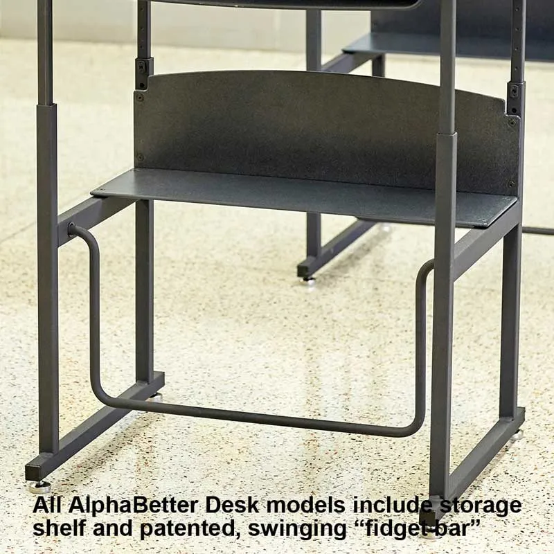 AlphaBetter Stand-Up Desk without Book Box, Premium Top, Gray