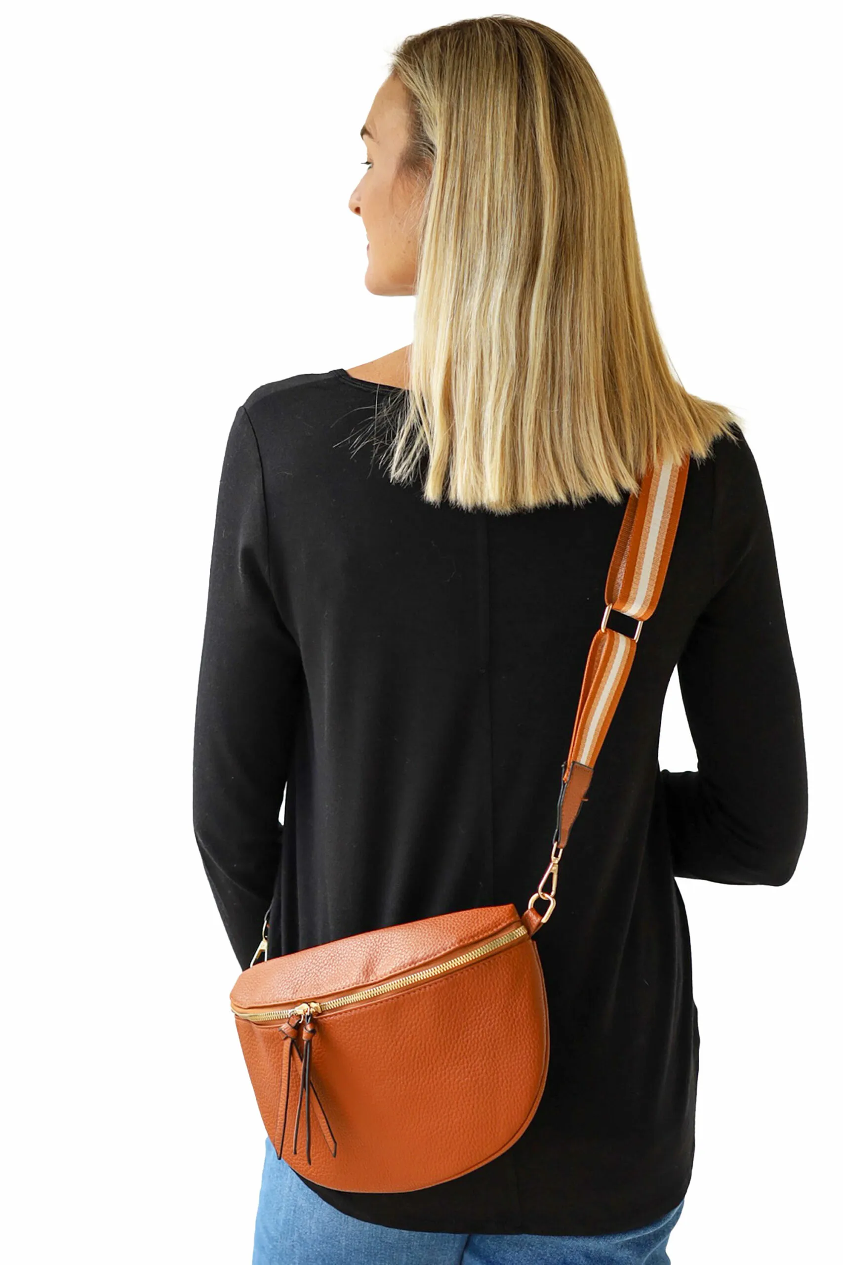 Archer House Cross Body Zip Bag - Tan