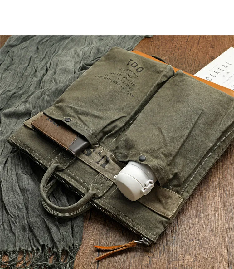 Army Green Canvas Mens Backpacks Canvas Satchel Backpack Canvas Army Backpack for Men