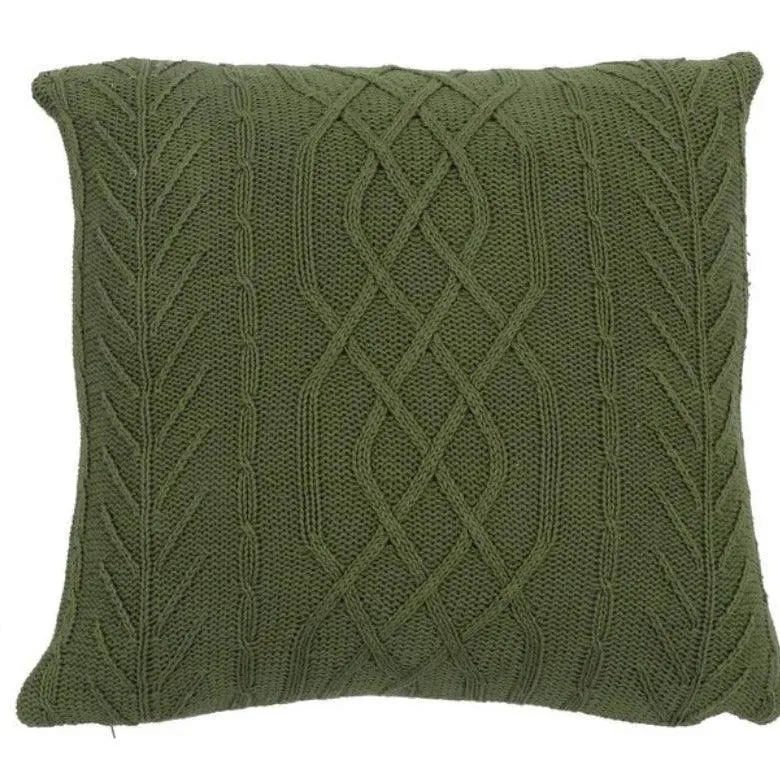 Army Green Pattern Cotton Cushion Covers | Set of 2  | 16 x 16 inches