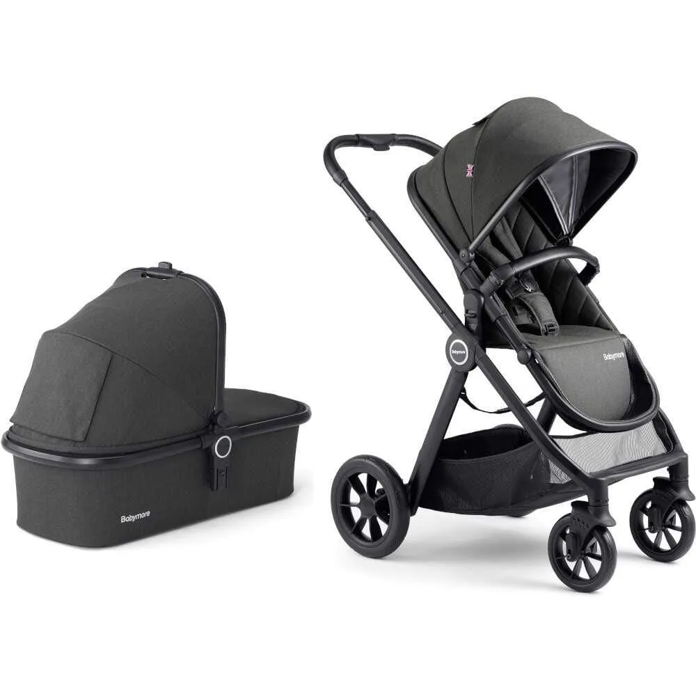 Babymore MeMore Pram & Pushchair 11 Piece - Black Espresso