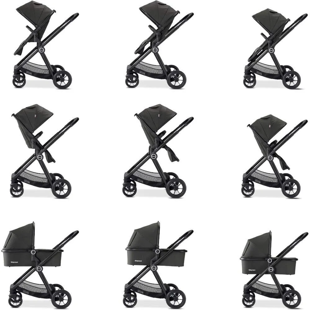 Babymore MeMore Pram & Pushchair 11 Piece - Black Espresso