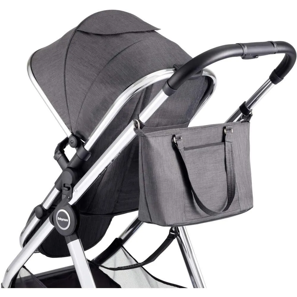 Babymore MeMore Pram & Pushchair 11 Piece - Chrome Slate