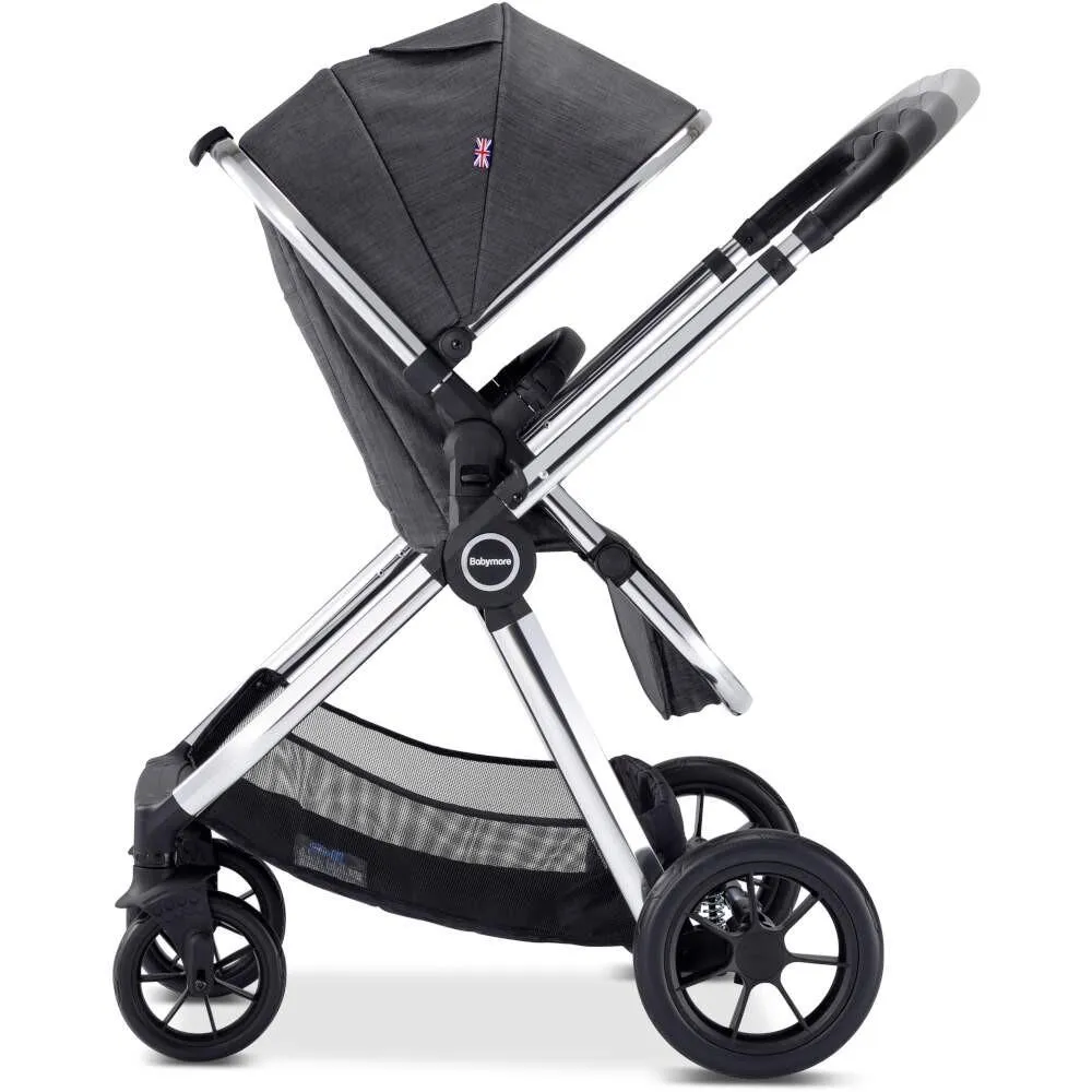 Babymore MeMore Pram & Pushchair 11 Piece - Chrome Slate