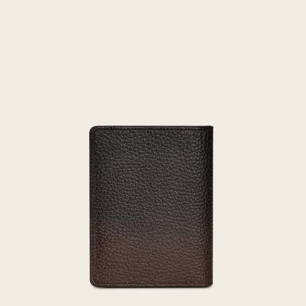 BC014VE - Cuadra chocolate deer leather bi fold wallet for men