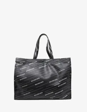 Black All-Over Logo Shopper Bag