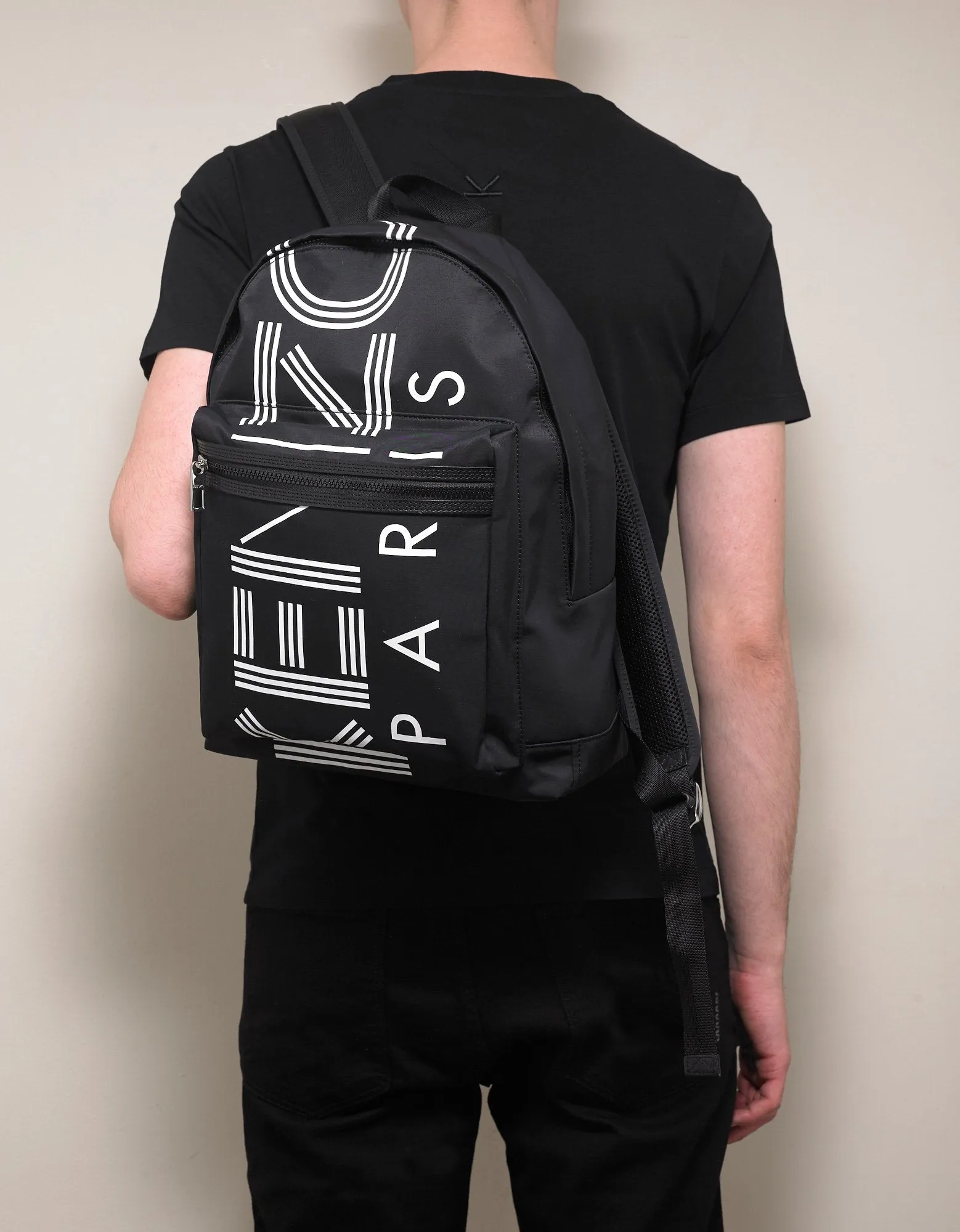 Black Logo Large Backpack