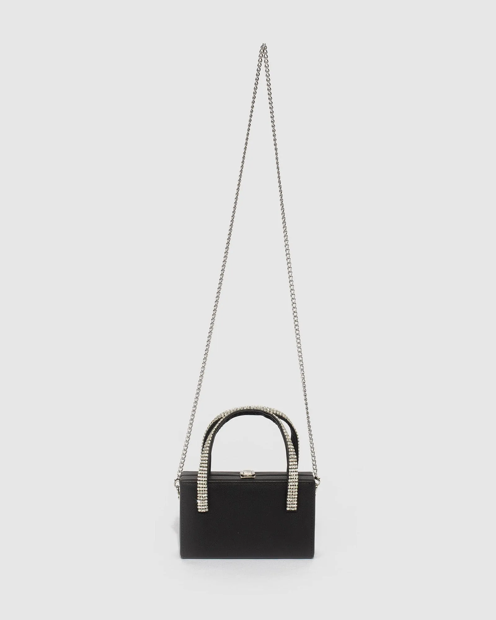 Black Marianne Crystal Handle Bag