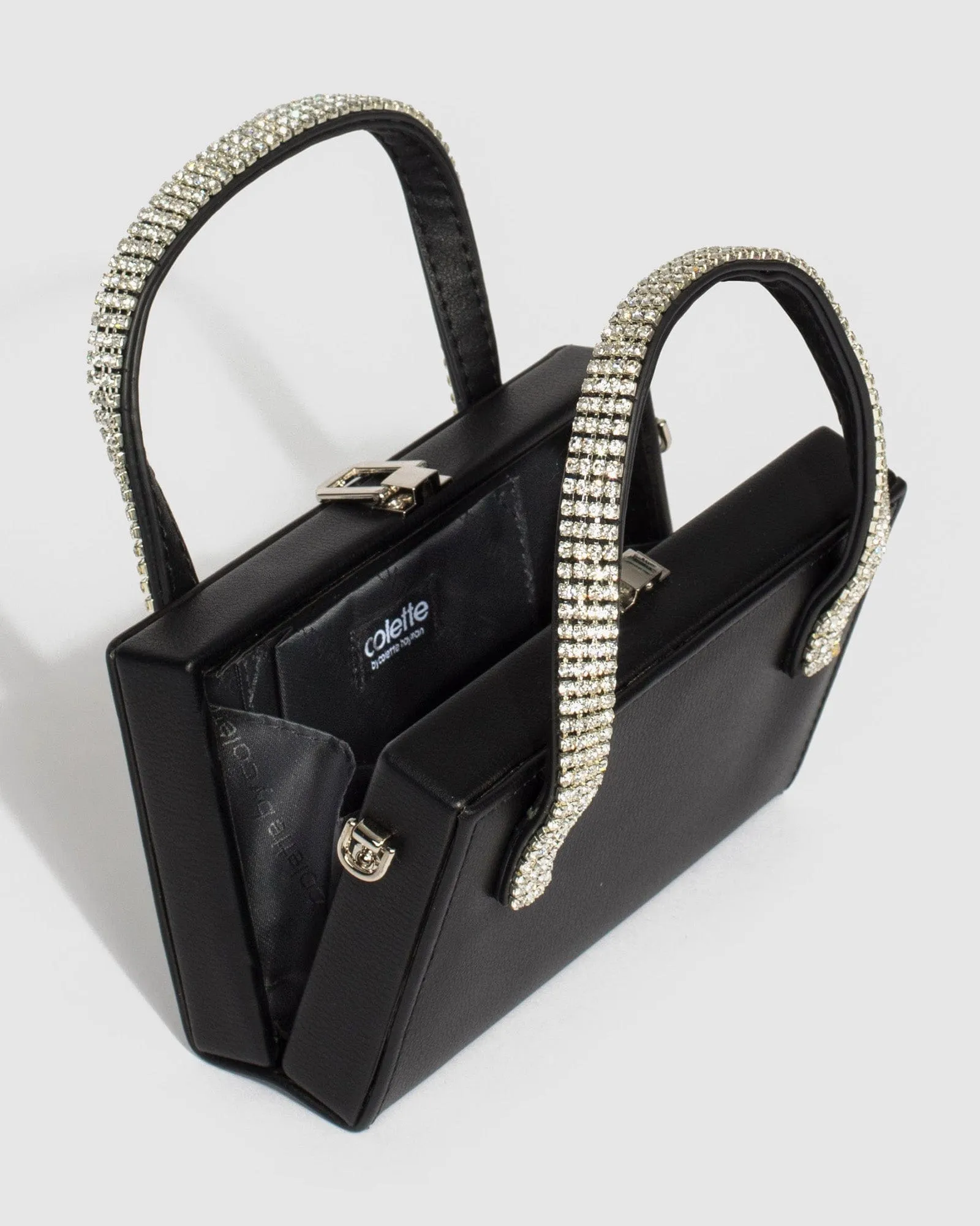 Black Marianne Crystal Handle Bag