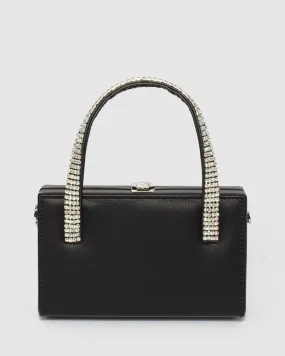 Black Marianne Crystal Handle Bag