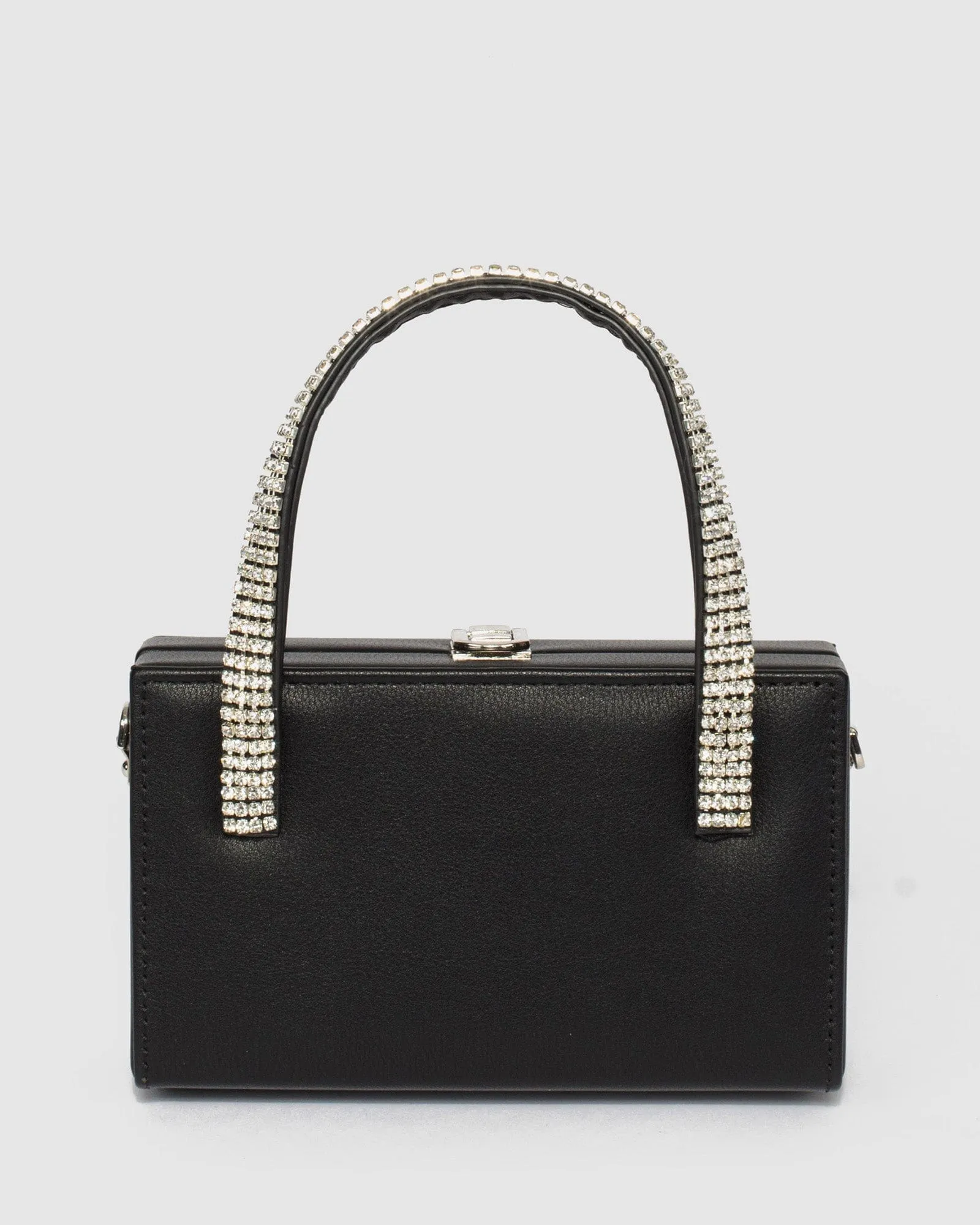 Black Marianne Crystal Handle Bag