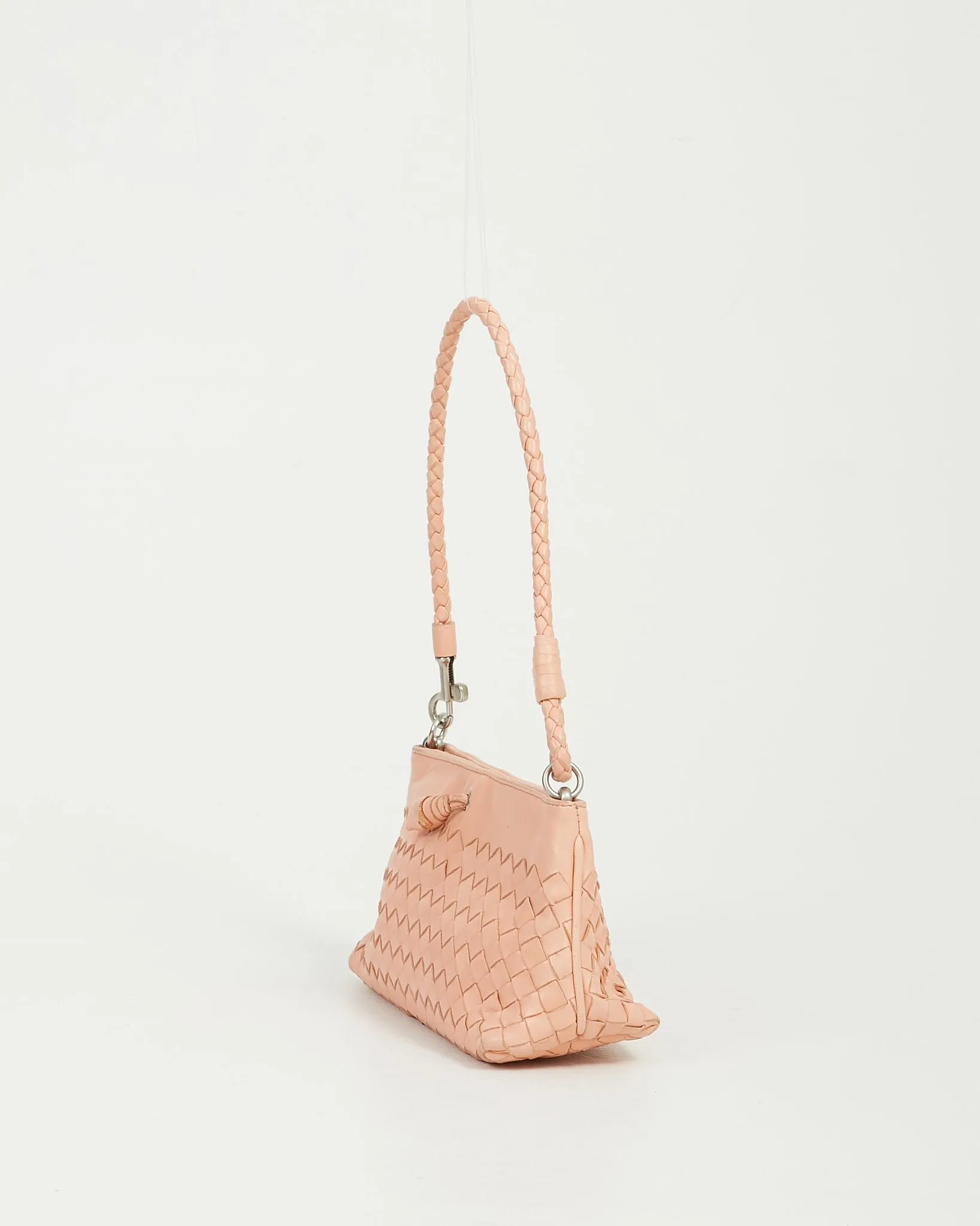 Bottega Veneta Peach Intrecciato Leather Mini Convertible Shoulder Bag