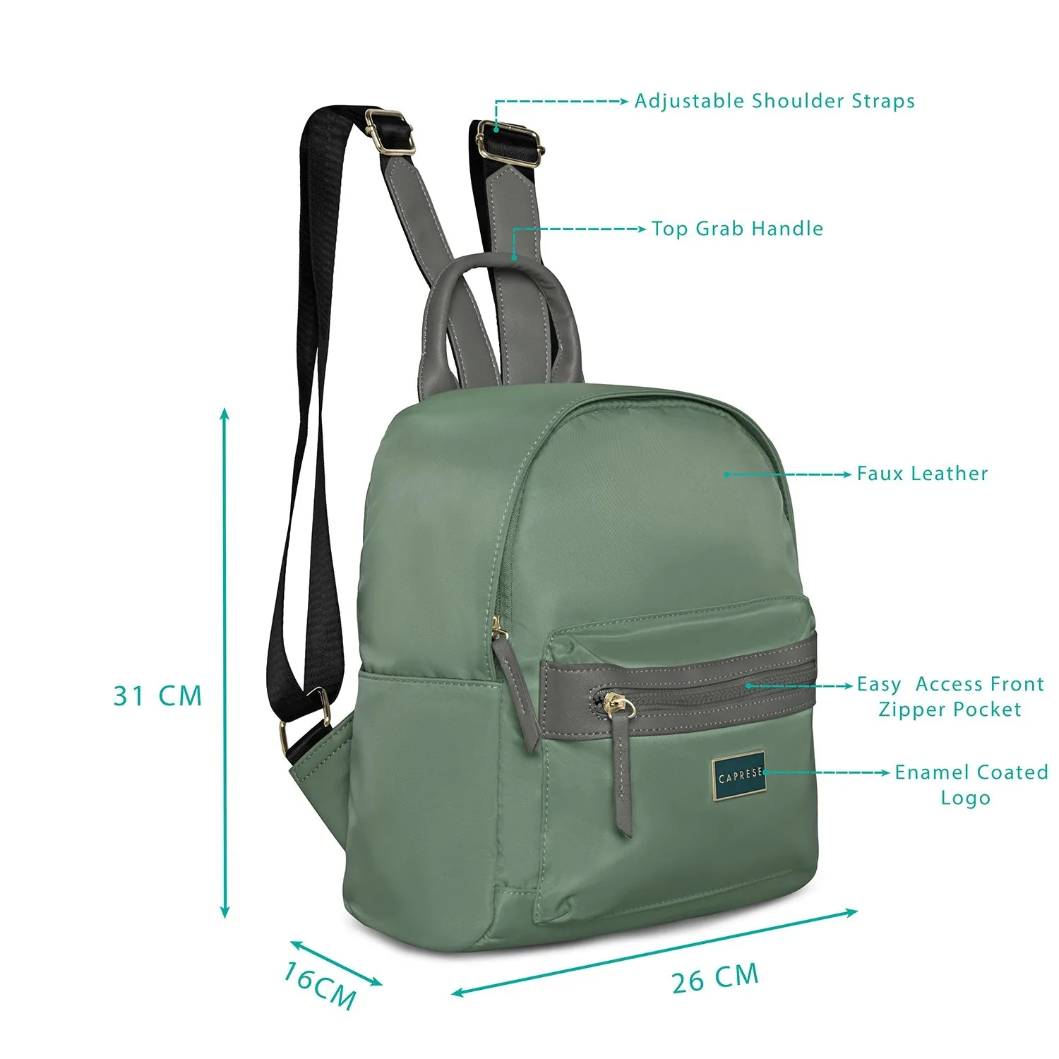 Caprese Cindy Backpack Small Military Green