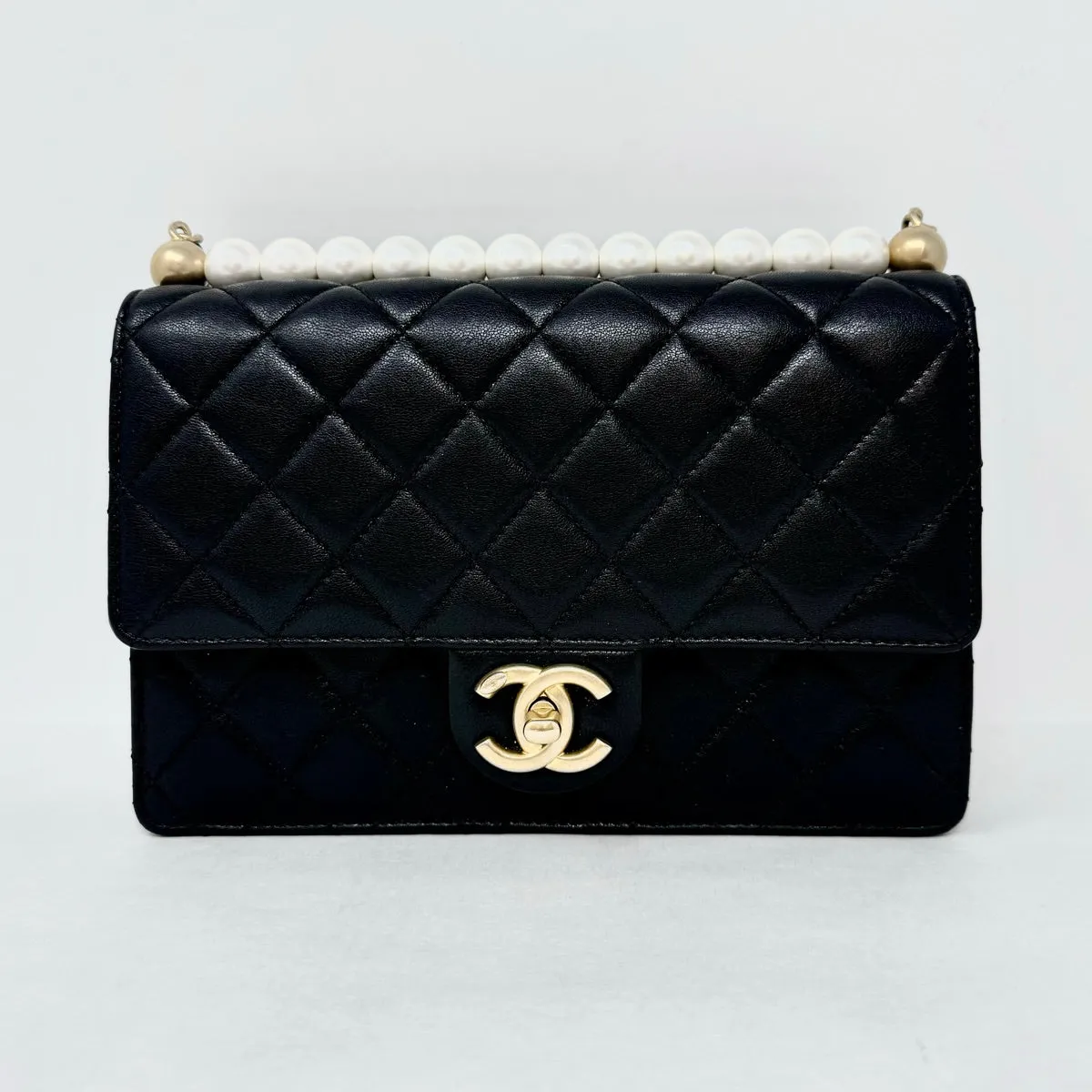 Chanel Quilted Small Chic Pearl Flap Bag