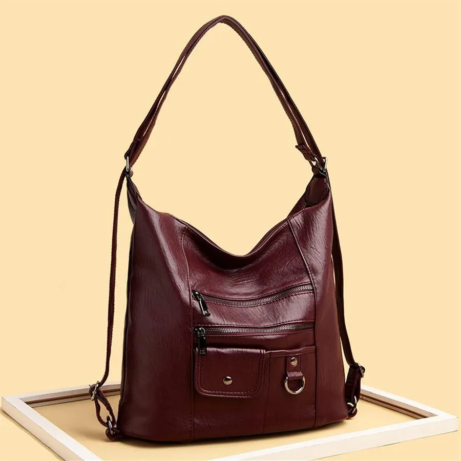 Faux Leather Casual Cross Body Bag