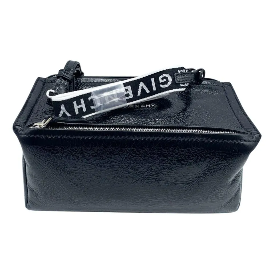 Givenchy Mini Pandora Glazed Black Patent Leather Shoulder Bag