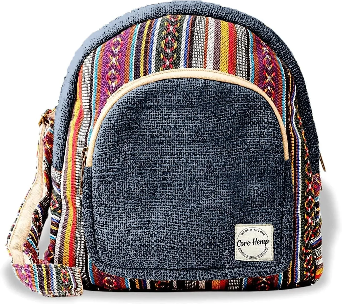 Hemp Mini Backpack Purse – Lightweight Boho Daypack for Women