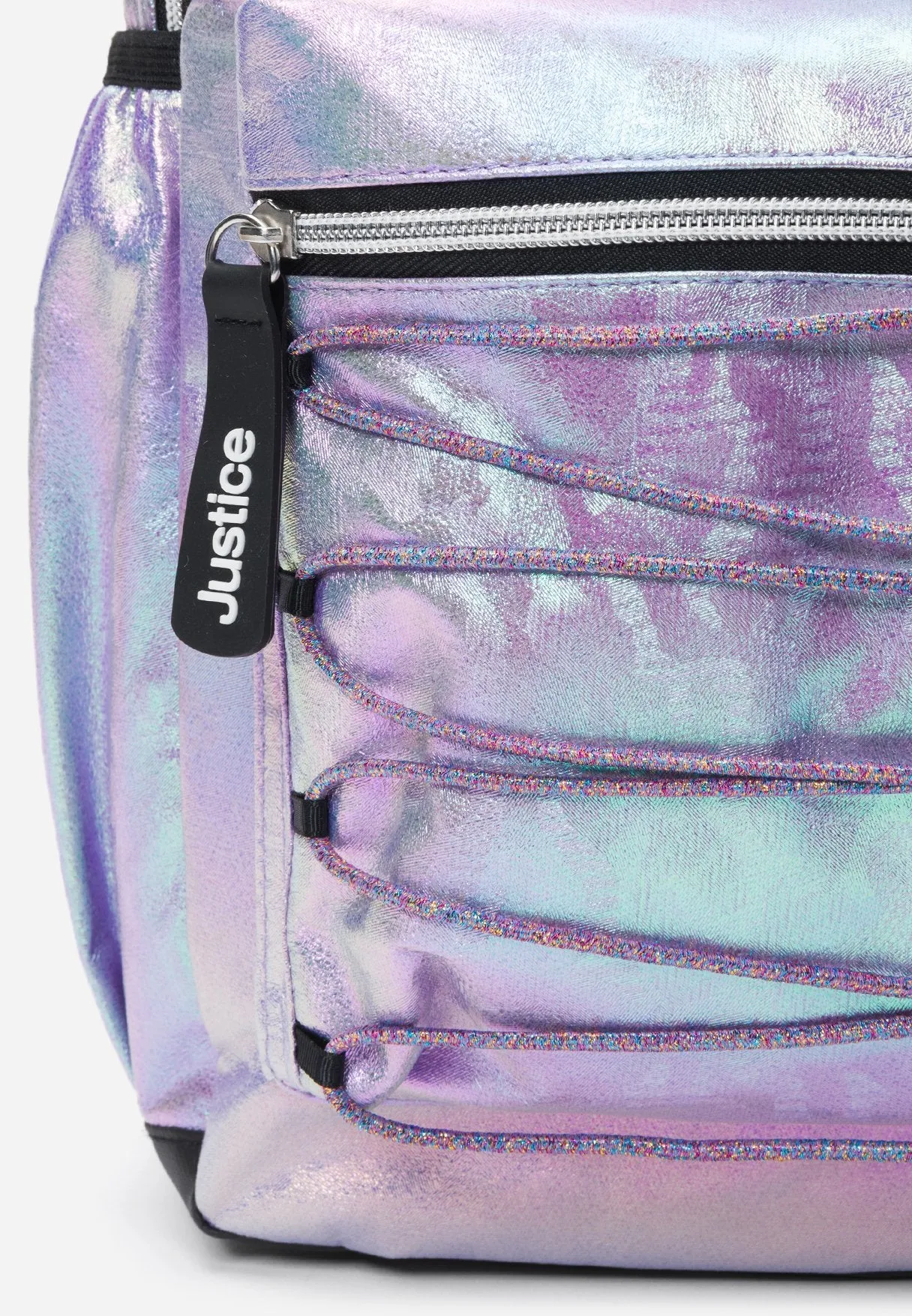 Iridescent Crisscross Bungee Cord Backpack