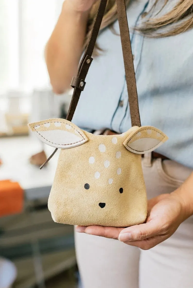 Leather Toddler Purse - Woodland Animals