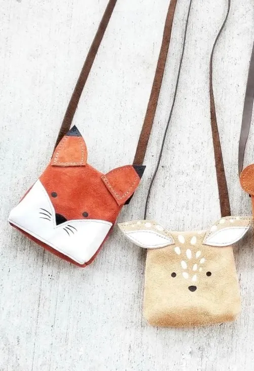 Leather Toddler Purse - Woodland Animals