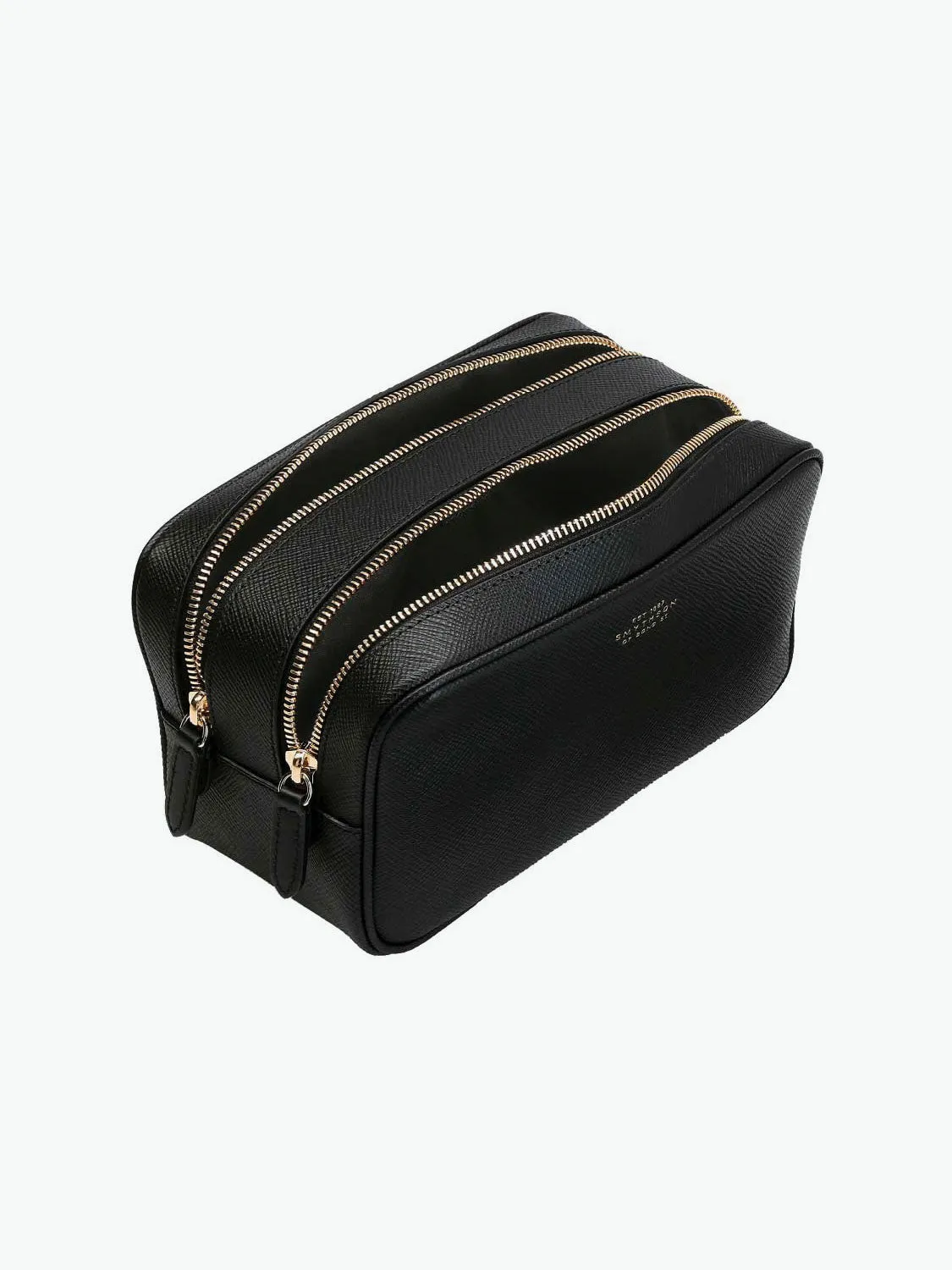 Leather Wash Bag Black