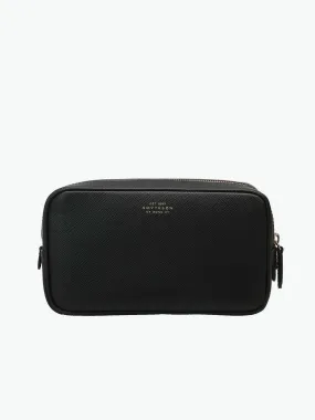 Leather Wash Bag Black