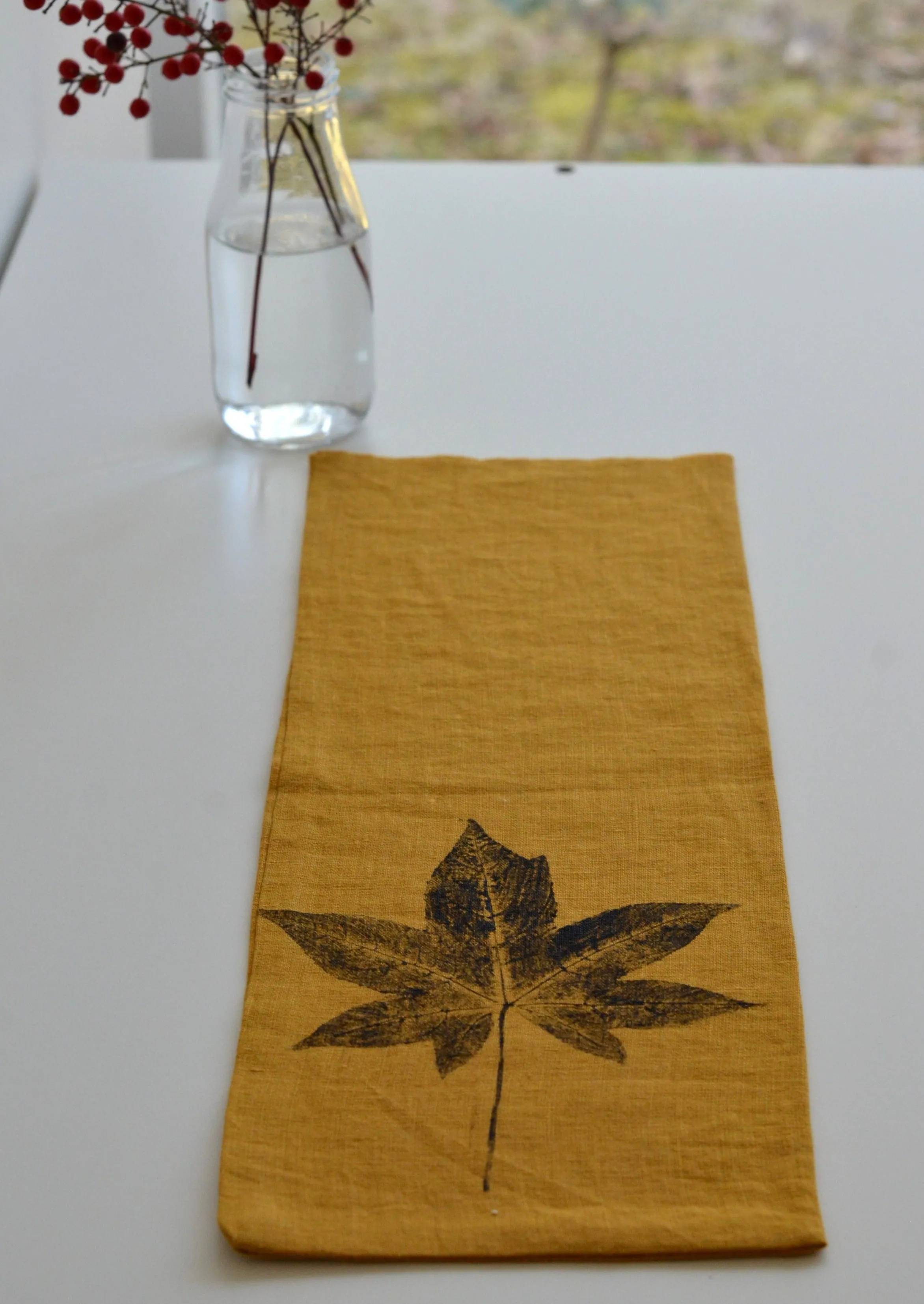 Linen Sweetgum Wine Bag