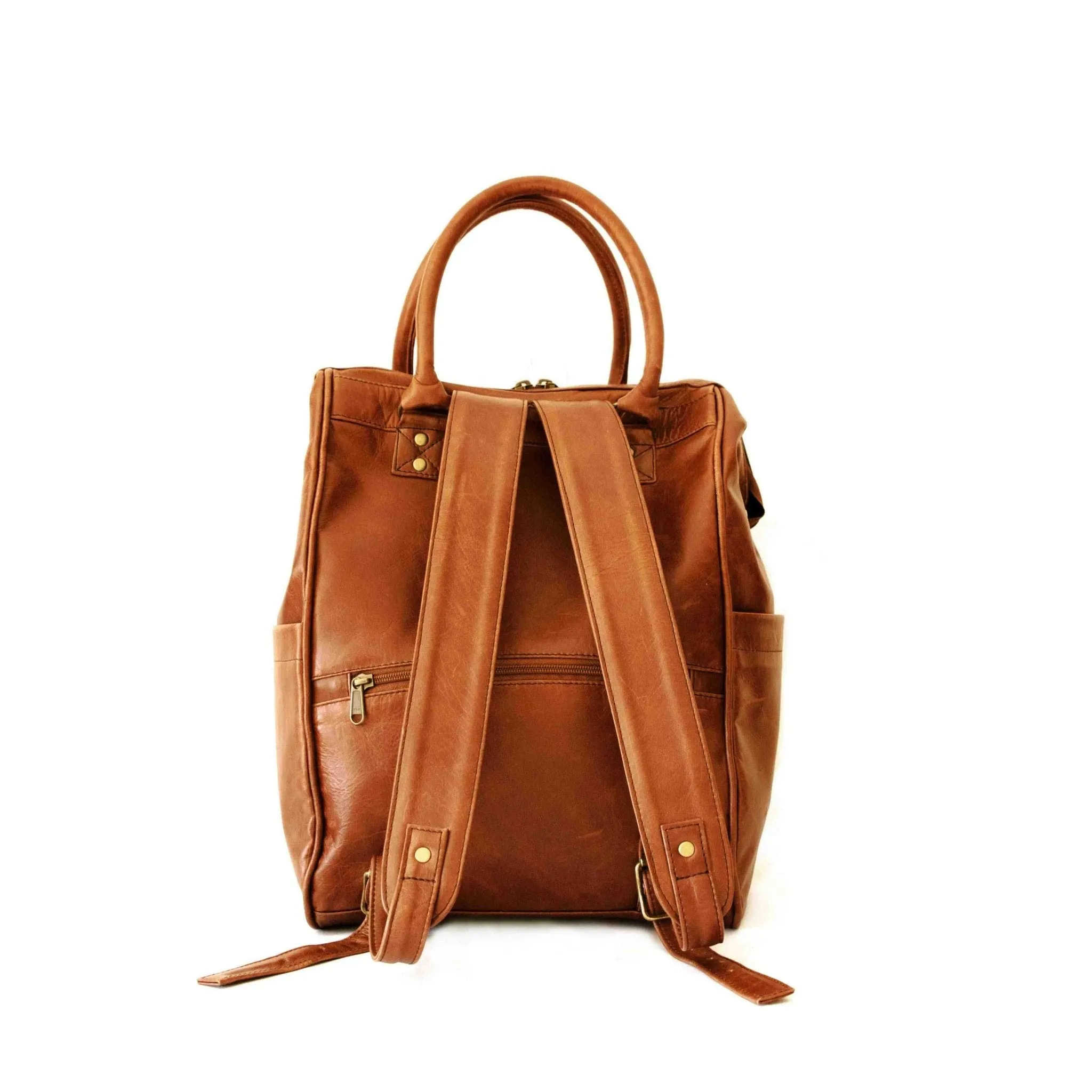 Mally Bambino Leather Baby Backpack | Toffee