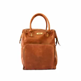 Mally Bambino Leather Baby Backpack | Toffee