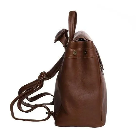 Mally Bebe Leather Baby Backpack | Saddle