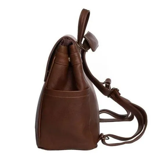 Mally Bebe Leather Baby Backpack | Saddle