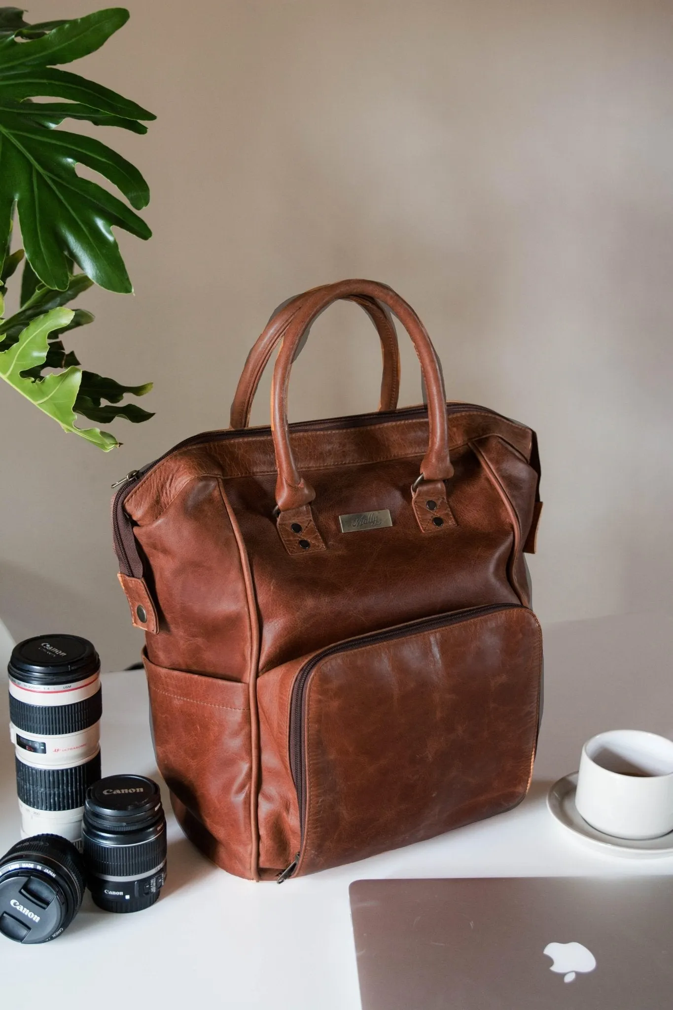 Mally Multipurpose Leather Backpack | Brown