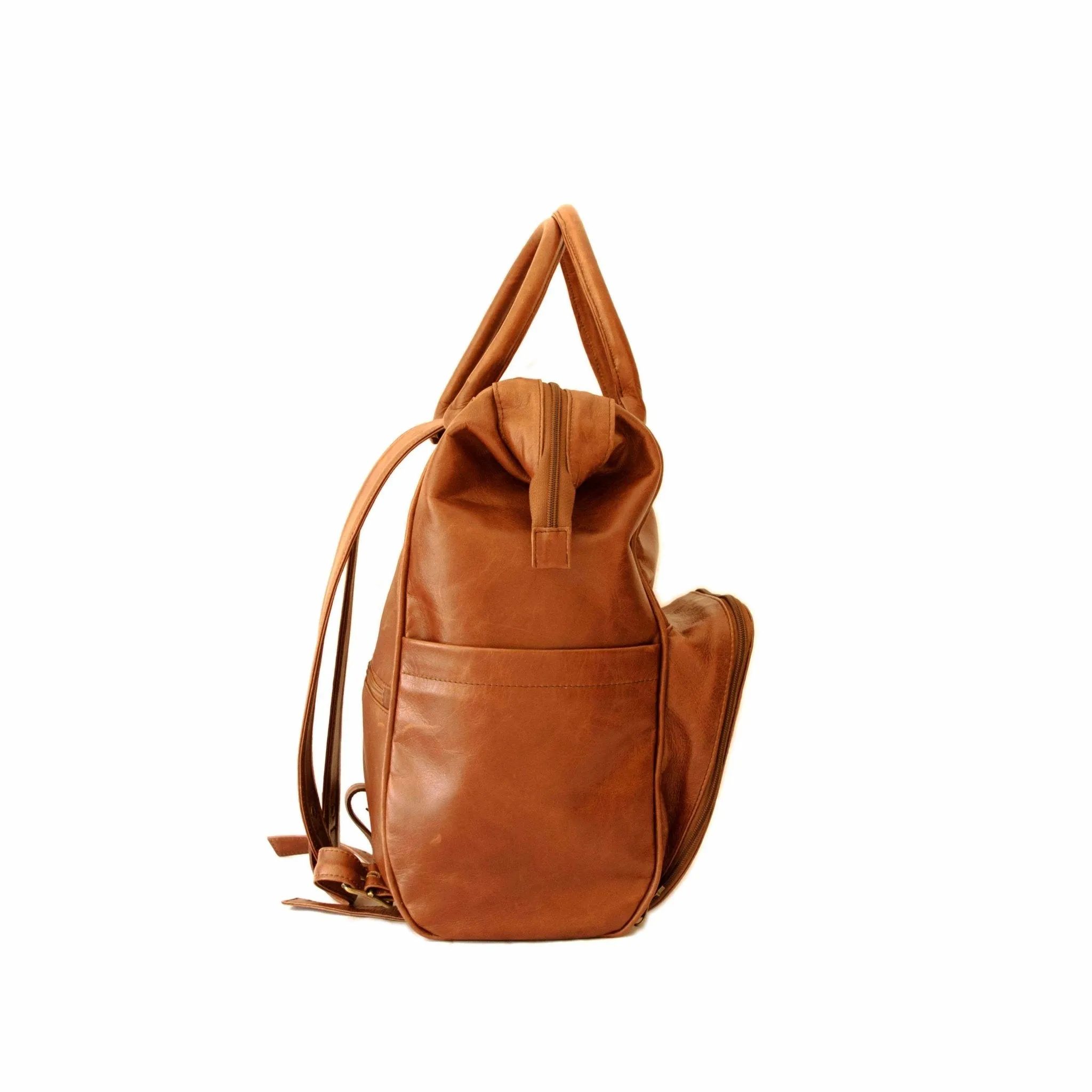 Mally Multipurpose Leather Backpack | Toffee