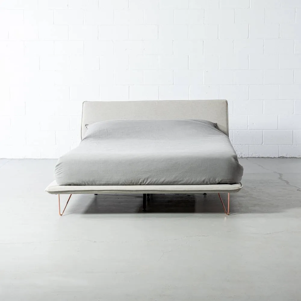 MARIA - Light Grey Fabric Bed - FINAL SALE