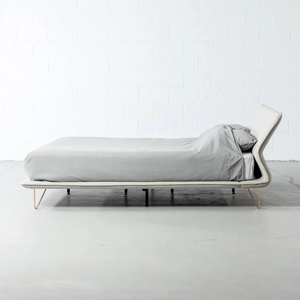 MARIA - Light Grey Fabric Bed - FINAL SALE