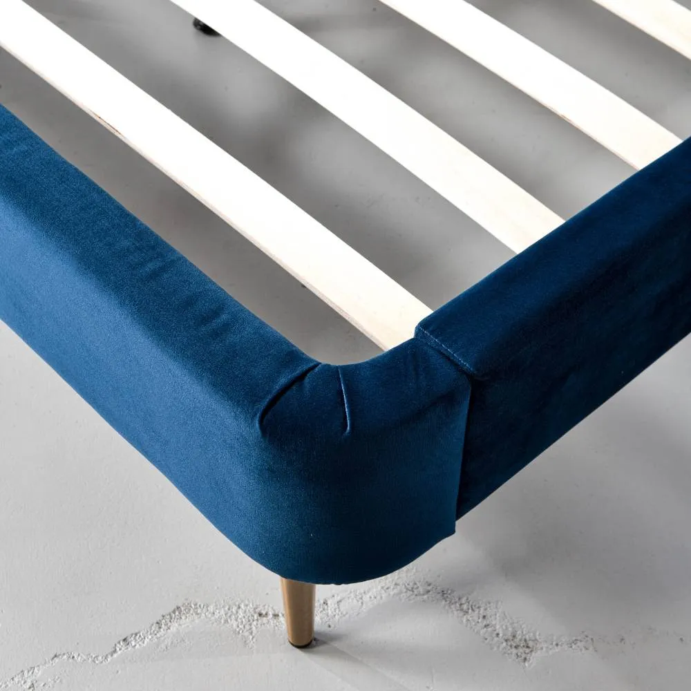 MEREDITH - Dark Blue Velvet Bed