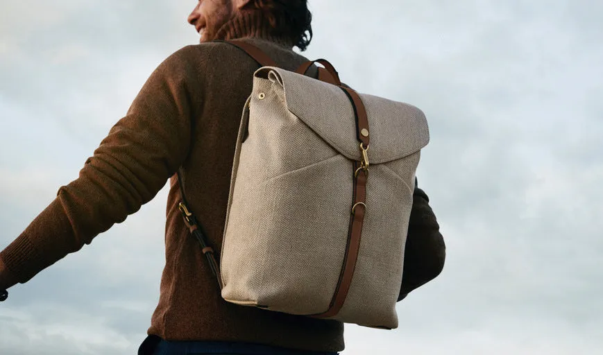 M/S Rucksack – Grand Herringbone/Cuoio