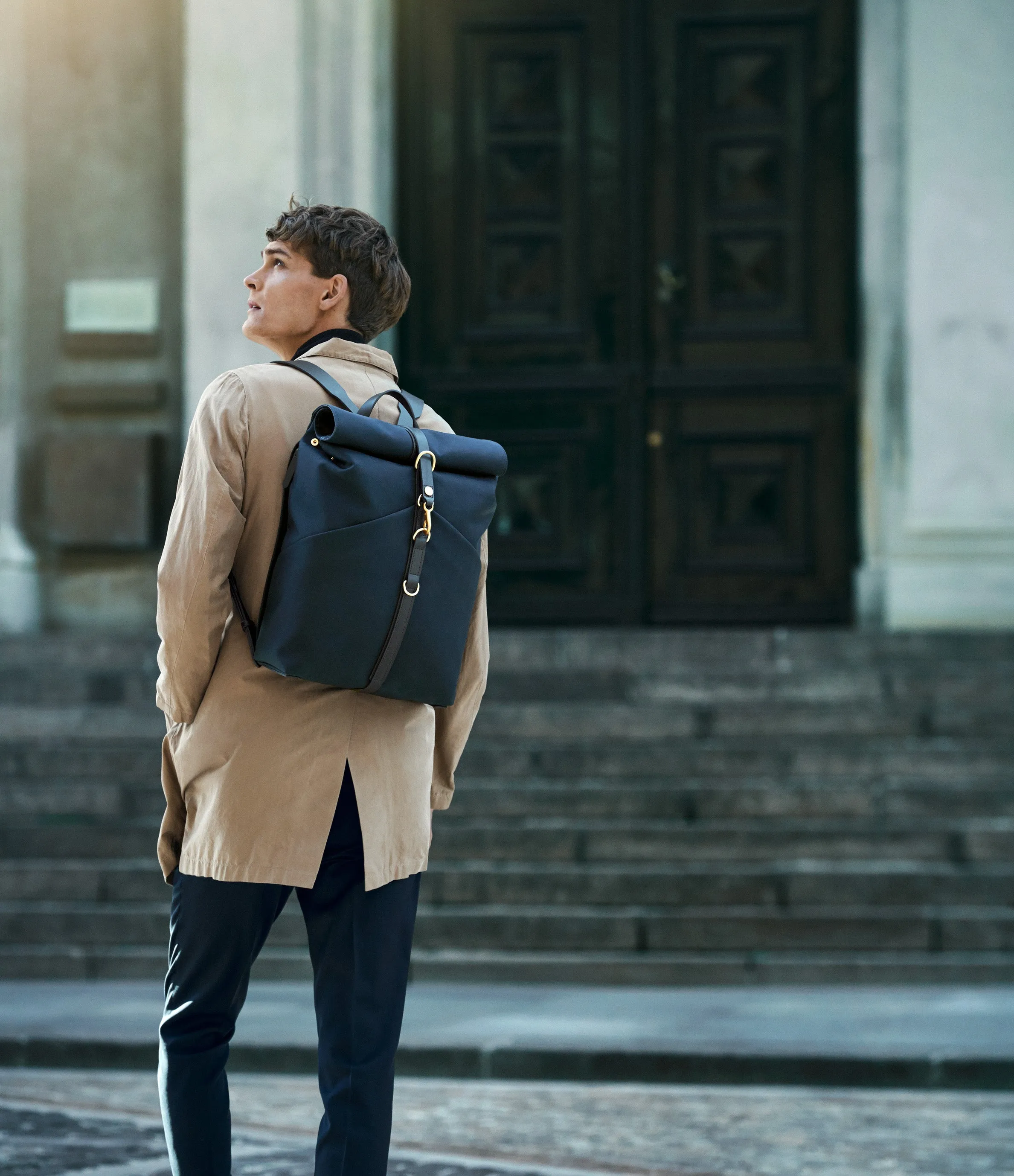 M/S Rucksack – Grand Herringbone/Cuoio