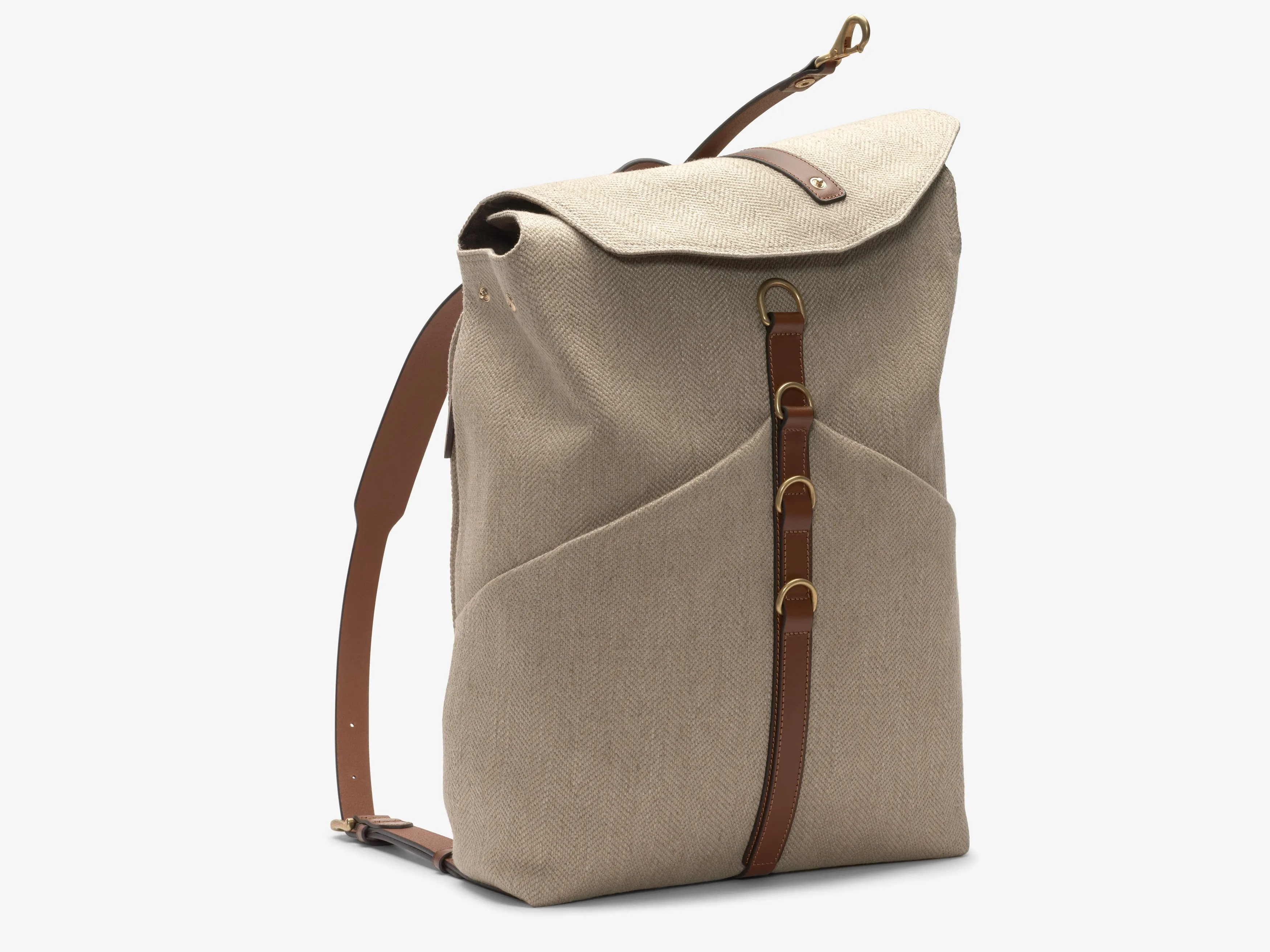 M/S Rucksack – Grand Herringbone/Cuoio