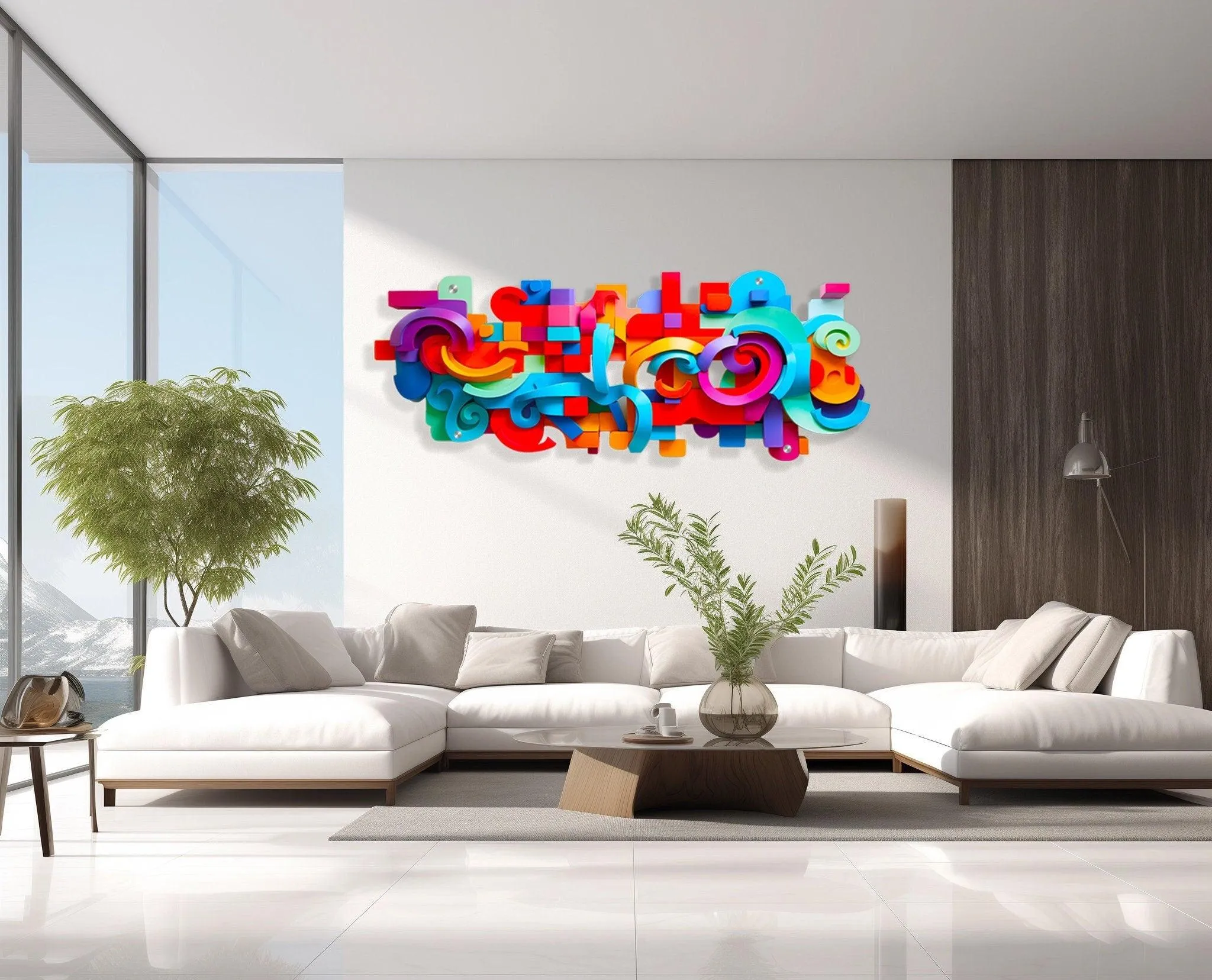 Pop Art #1 Wall Sculpture Print on Plexiglass Extra Large Wall Decor UV Print Acrylic Wall Art by Artist: UniQstiQ Mid Century Modern Printed