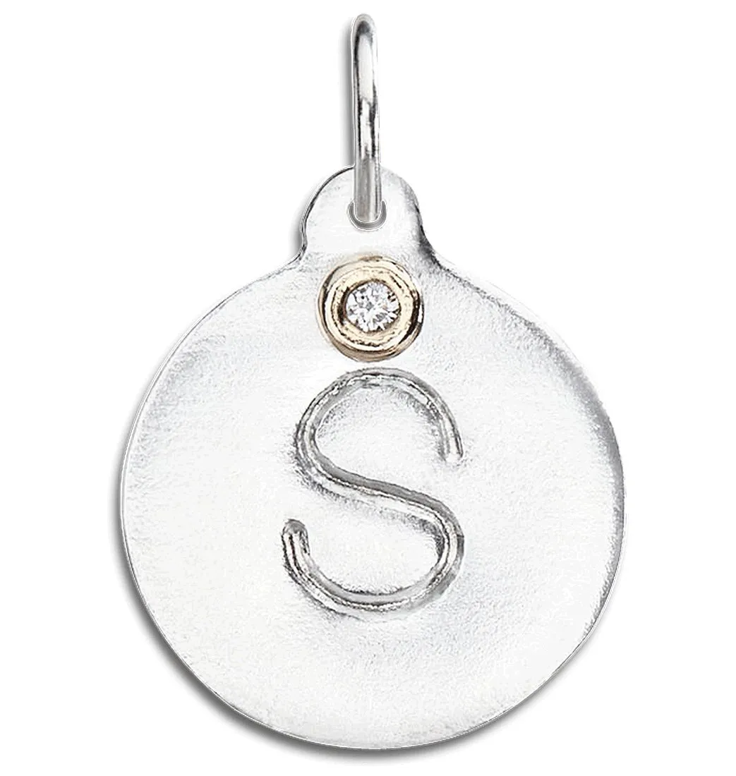 "S" Alphabet Charm With Diamond