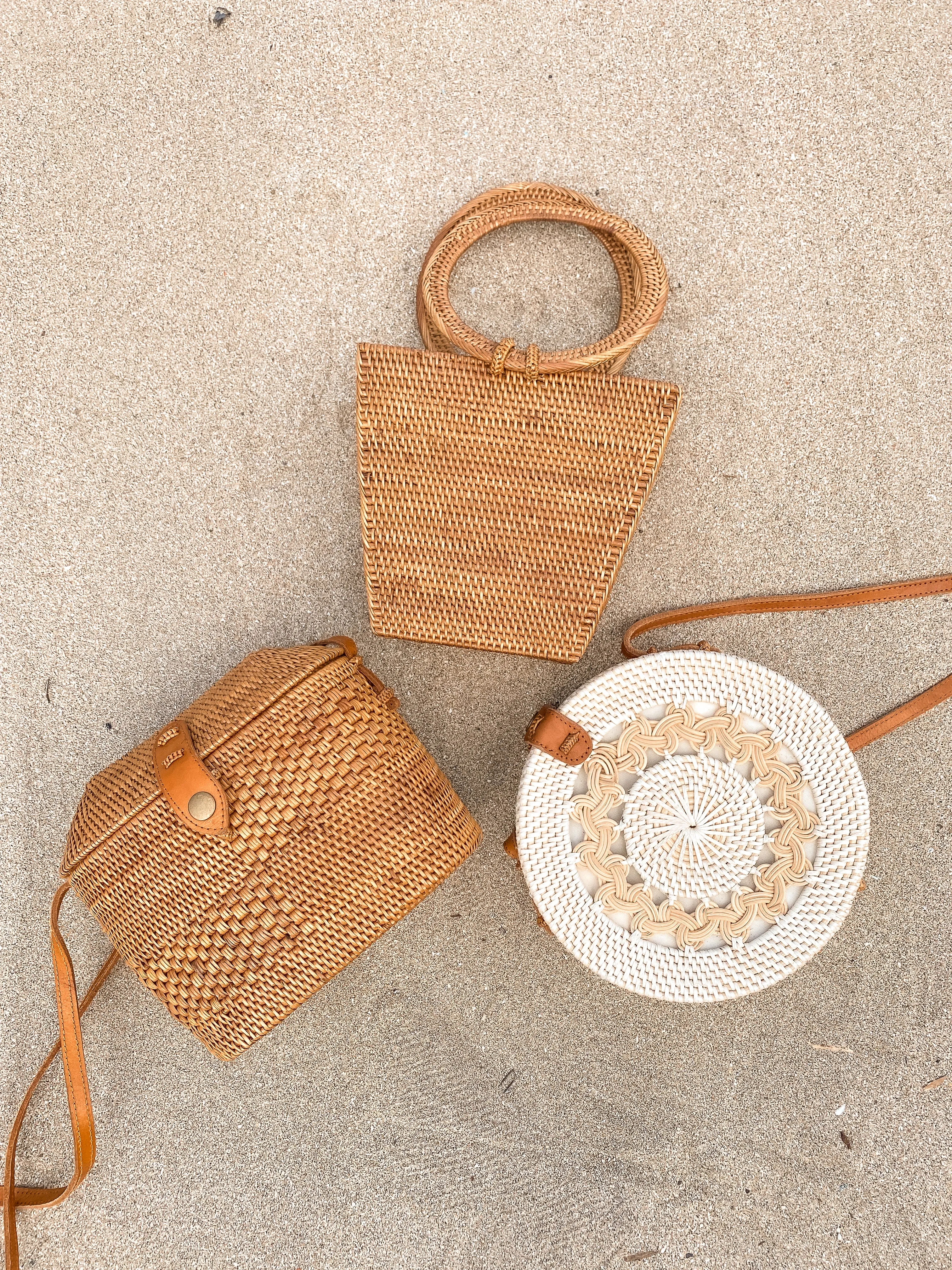 Rattan Top Lid-Crossbody Bag