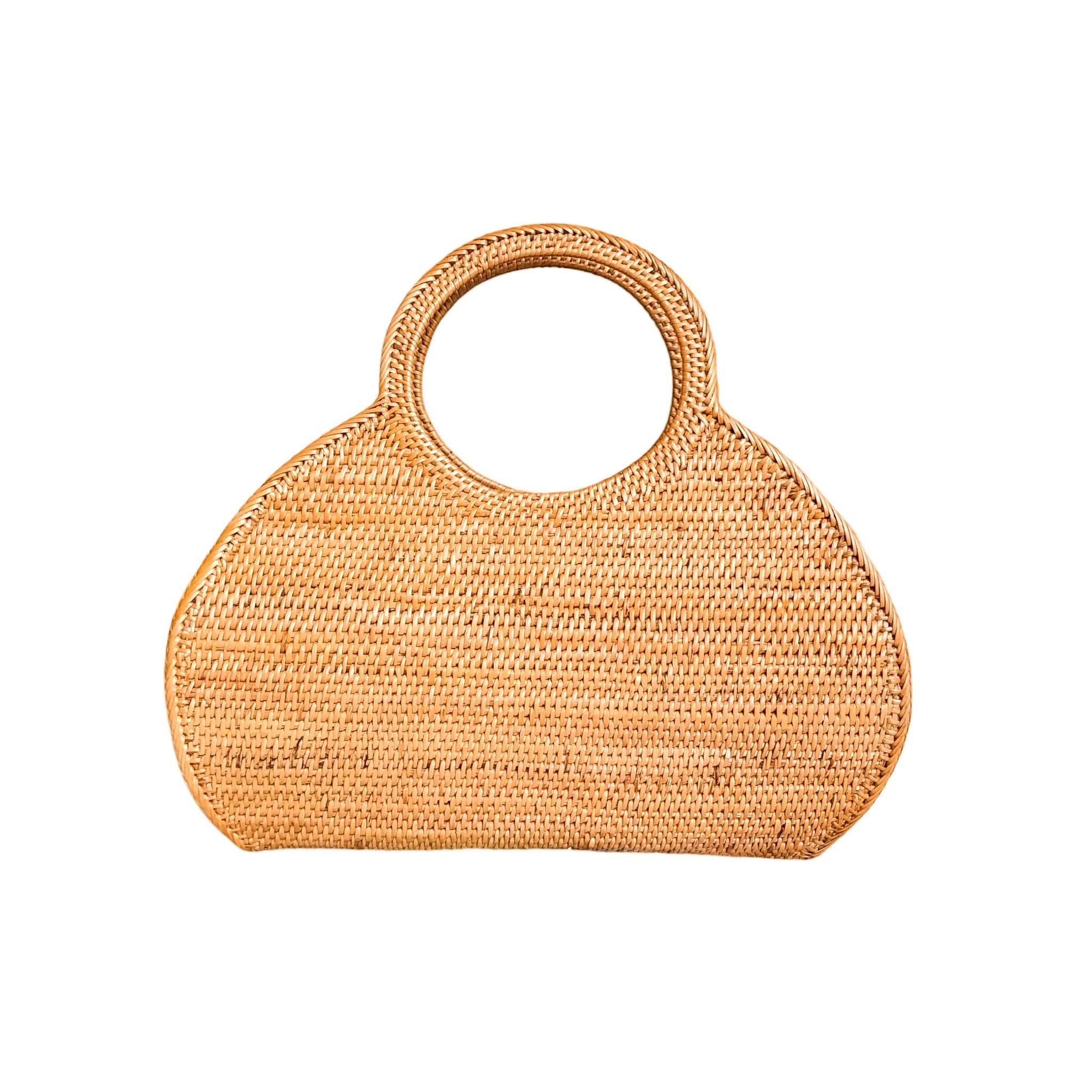 Resort-Rattan Top Handle Bag